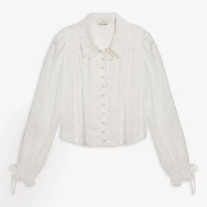 For Love And Lemons Ivory Button-Up Blouse